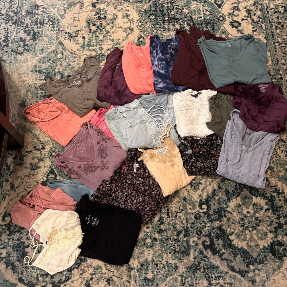 American Eagle Outfitters Short Sleeve Tops and Tank Top - Multicolor Collection